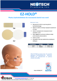 neotech EZ-Hold - Plastry hydrokoloidowe do mocowania kaniul oraz sond - pobierz kart produktu