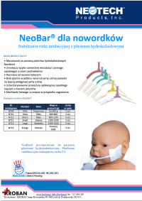 Neotech NeoBar dla noworodkw - Stabilizator rurki intubacyjnej z plastrami hydrokoloidowymi - pobierz kart produktu